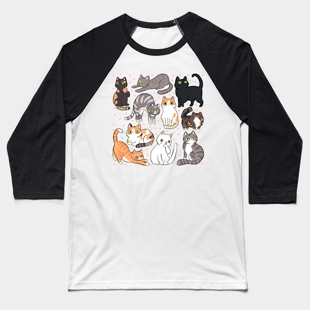 Cute street cats Baseball T-Shirt by Yarafantasyart